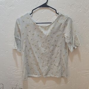 3/$10 LC Lauren Conrad White Top with Yellow Accents